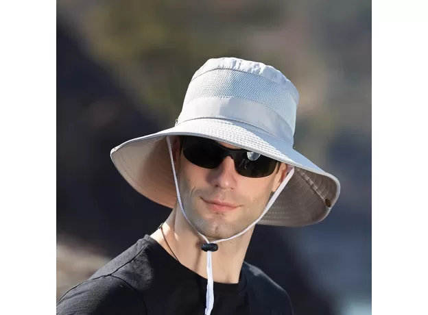 SUN PROTECTION BUCKET CAP SPLICING RETICULAR QUICK DRYING FISHERMAN HAT  OUTDOOR CLIMBING TOURISM FISHING