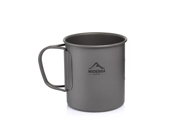 CAMPING MUG TITANIUM CUP TOURIST TABLEWARE PICNIC UTENSILS OUTDOOR KITCHEN EQUIPMENT TRAVEL COOKING