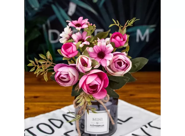 AUTUMN FAKE TEA ROSE SILK FLOWER FALL GERBERA DAISY ARTIFICIAL PLASTIC FLOWER