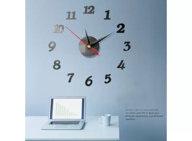 LARGE WALL CLOCK 3D MIRROR STICKER UNIQUE BIG NUMBER WATCH DIY DECOR WALL CLOCK ART STICKER DECAL HOME