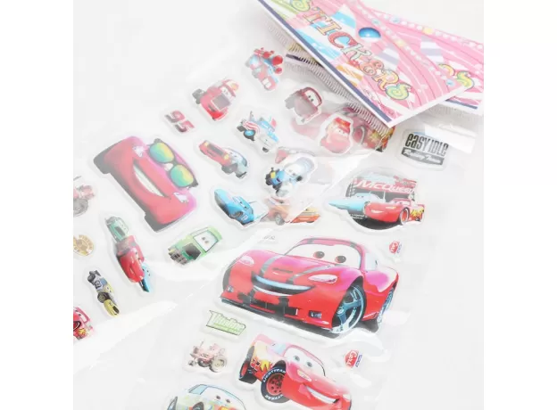 PACK OF 6 DISNEY PIXAR CARS 3 TOYS STICKERS LIGHTNING MCQUEEN MATER JACKSON BLACK STORM RAMIREZ