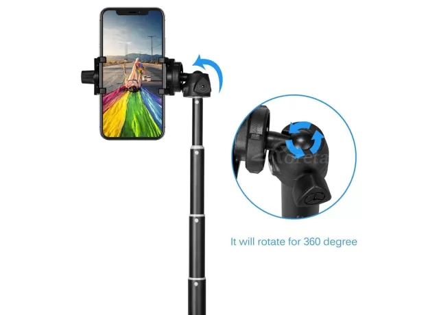 RORETA PORTABLE WIRELESS BLUETOOTH SELFIE STICK HANDHELD MONOPOD FOLDABLE TRIPOD WITH BLUETOOTH REMOTE
