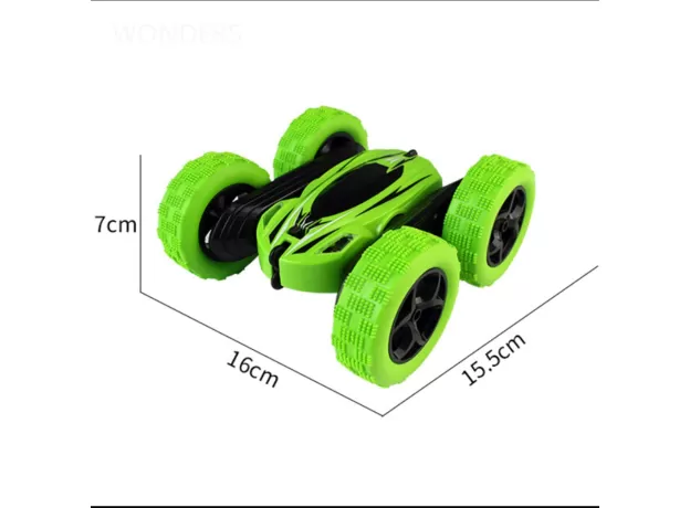 REMOTE CONTROL CARS STUNT RC CAR HIGH SPEED FLASHING 3D FLIP ROLL GREEN & BLUE ELECTRIC RACE DOUBLE S TOYS