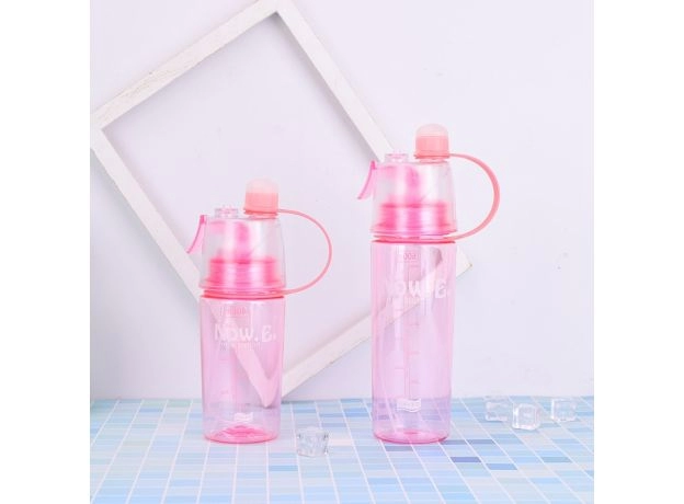 SOLID PLASTIC SPRAY COOL SUMMER SPORT WATER BOTTLE