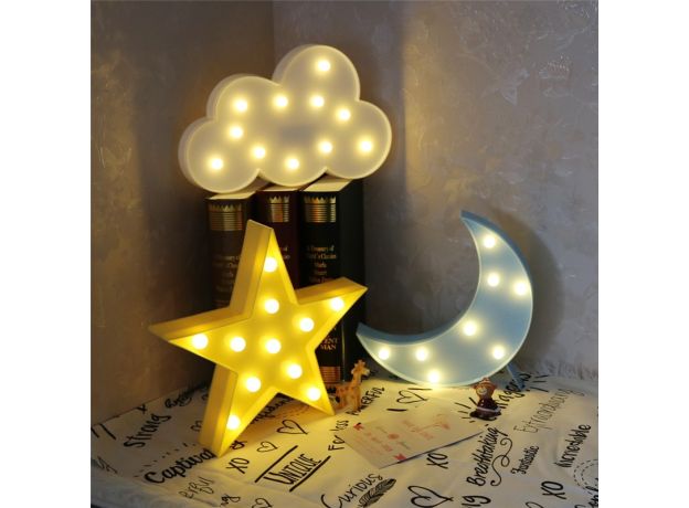 Lovely Cloud Star Moon LED 3D Light Night Light Kids Gift Toy For Baby Children Bedroom