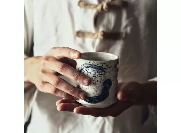 JAPANESE STYLE TEACUP WATER CUP STONEWARE CERAMIC HAND-PAINTED KUNGFU TEACUP CUISINE DRINKWARE