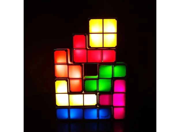 TETRIS PUZZLE LIGHT STACKABLE LED DESK LAMP CONSTRUCTIBLE BLOCK NIGHT LIGHT RETRO GAME TOWER