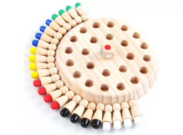 WOODEN MEMORY MATCH STICK CHESS FUN COLOR GAME BOARD PUZZLES EDUCATIONAL COLOR COGNITIVE ABILITY LEARNING TOYS