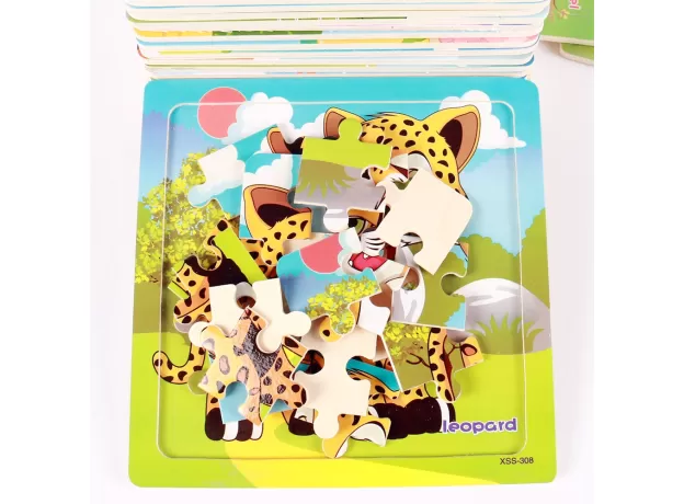 CARTOON WOODEN PUZZLE CHILDREN ANIMAL/ VEHICLE JIGSAW TOY 2-6 YEAR BABY EARLY EDUCATIONAL TOYS