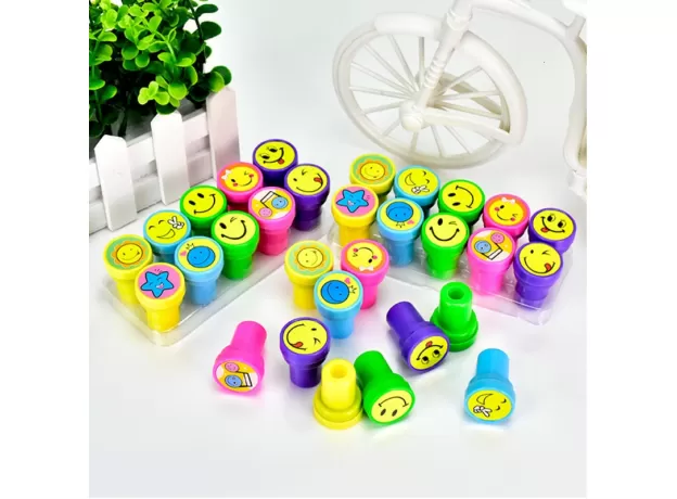 10PCS/SET CHILDREN TOY STAMPS CARTOON SMILEY FACE KIDS SEAL FOR SCRAPBOOKING STAMPER
