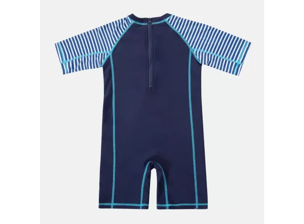 ONE-PIECE BABY BOY'S SWIMWEAR FISH PRINTED RASHGUARD SWIMSUIT CHILD SHORT SLEEVE RASH GUARD