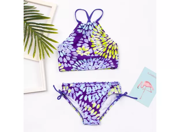 FLOWER PRINT GIRLS SWIMSUIT SWIMWEAR COLORFUL KIDS BIKINIS SUMMER