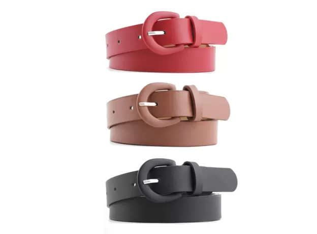 LEATHER WAIST BELT FOR WOMEN NARROW THIN BELTS WAISTBAND PIN BUCKLE STRAPS