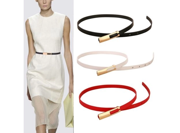 ELASTIC WOMEN BELTS STRAP THIN SKINNY LADIES DRESS WAIST BELT LEATHER GOLD BUCKLE FEMALE RED BELTS