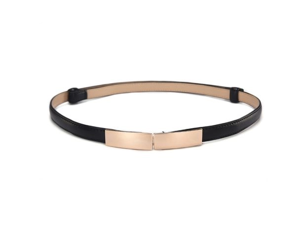 ELASTIC WOMEN BELTS STRAP THIN SKINNY LADIES DRESS WAIST BELT LEATHER GOLD BUCKLE FEMALE RED BELTS