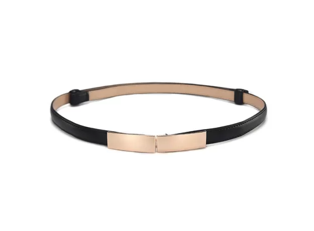 ELASTIC WOMEN BELTS STRAP THIN SKINNY LADIES DRESS WAIST BELT LEATHER GOLD BUCKLE FEMALE RED BELTS