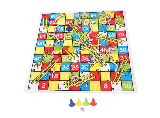 SNAKE LADDER EDUCATIONAL KIDS CHILDREN TOYS INTERESTING BOARD GAME SET PORTABLE FLYING CHESS BOARD