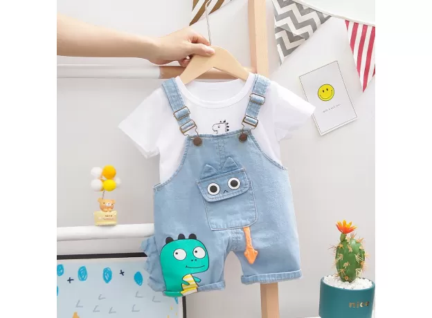 SUMMER BABY SHORT SLEEVE CLOTHING BOYS AND GIRLS COTTON TRACKSUIT STRIPED