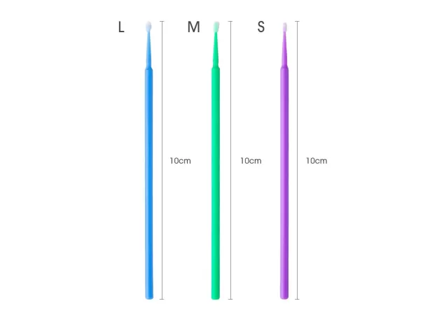 100PCS/BAG DISPOSABLE MICROBRUSH EYELASHES EXTENSION INDIVIDUAL LASH REMOVING SWAB MICRO BRUSH
