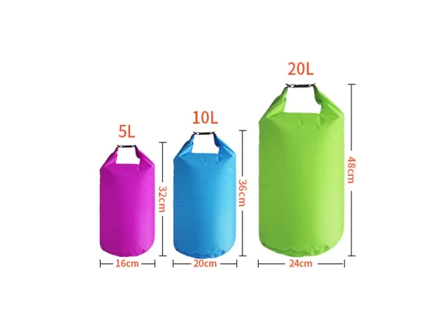 10L 20L WATERPROOF DRY BAG PACK SACK SWIMMING RAFTING KAYAKING RIVER TREKKING FLOATING SAILING