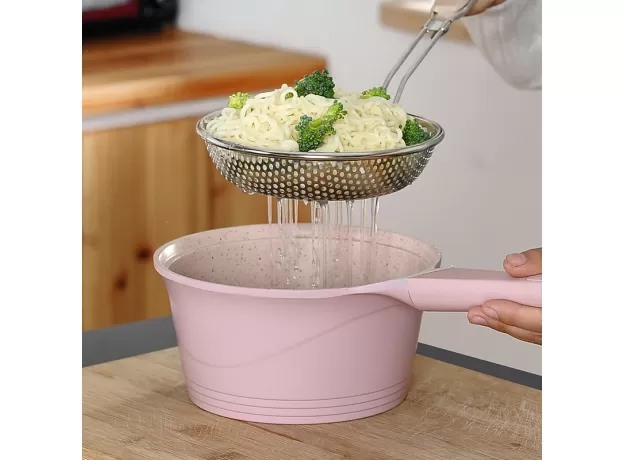 STRAINER NOODLE COOKING SPATULA PASTA OIL SPOON STRAINER KITCHEN TOOL 1 PCS WOODEN HANDLE STAINLESS STEEL