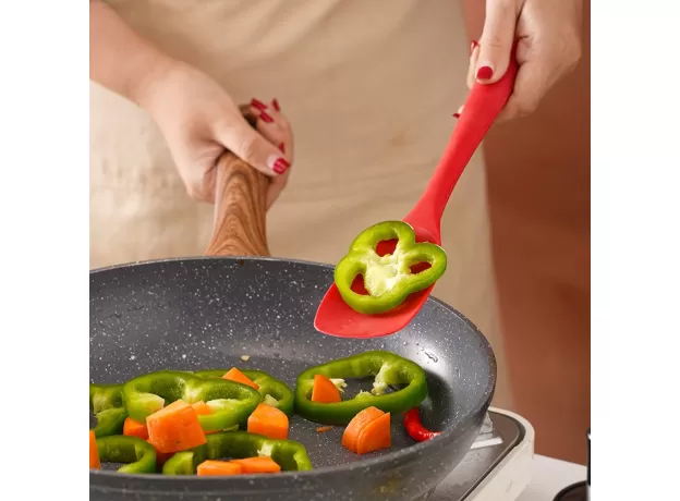 SILICON SPOON SPATULA KITCHEN BAKEWARE UTENSIL HANDLE SCRAPER STIRRING SCOOPING MIXING COOKWARE TOOLS