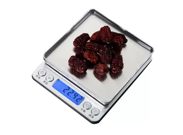 PRECISION LCD DIGITAL SCALES 500G/1/2/3KG MINI ELECTRONIC GRAMS WEIGHT BALANCE SCALE FOR TEA BAKING WEIGHING