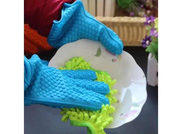 MICROWAVE OVEN BAKING GLOVES SILICONE KITCHEN SUPPLIES INSULATION FIVE FINGER GLOVES KITCHEN