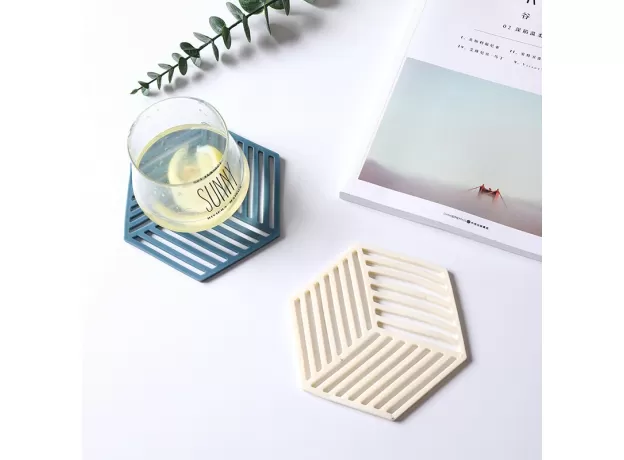 1PC SILICONE TABLEWARE INSULATION MAT COASTER CUP HEXAGON MATS PAD HEAT-INSULATED BOWL PLACEMAT