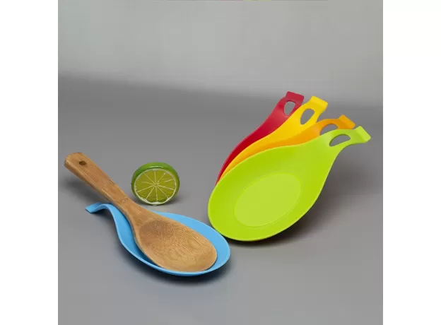 1PCS TABLE DECORATION SILICONE INSULATION HEAT RESISTANT SPOON REST KITCHEN TOOL SPOON PAD
