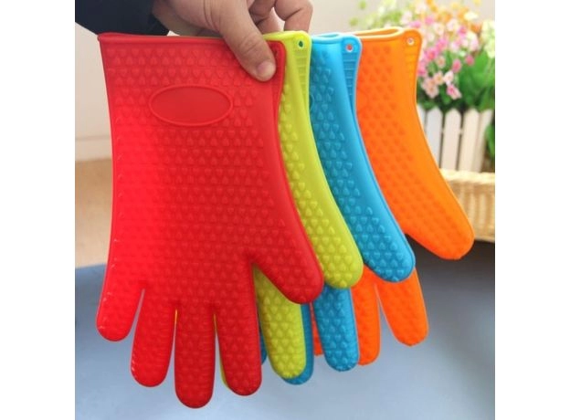 MICROWAVE OVEN BAKING GLOVES SILICONE KITCHEN SUPPLIES INSULATION FIVE FINGER GLOVES KITCHEN