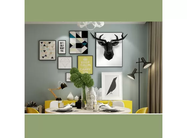 HOME DECORATION ACCESSORIES GEOMETRIC DEER HEAD ABSTRACT SCULPTURE ROOM WALL DECOR