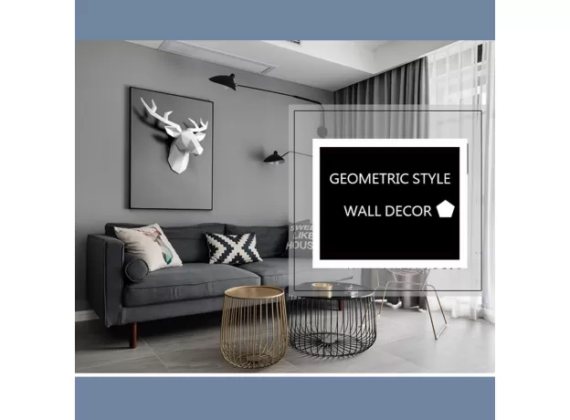 HOME DECORATION ACCESSORIES GEOMETRIC DEER HEAD ABSTRACT SCULPTURE ROOM WALL DECOR