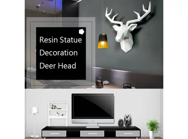 HOME DECORATION ACCESSORIES GEOMETRIC DEER HEAD ABSTRACT SCULPTURE ROOM WALL DECOR