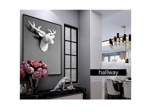 HOME DECORATION ACCESSORIES GEOMETRIC DEER HEAD ABSTRACT SCULPTURE ROOM WALL DECOR