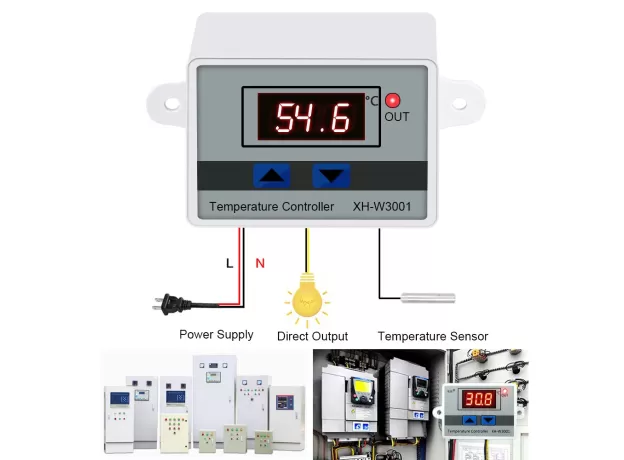 DIGITAL LED TEMPERATURE CONTROLLER FOR INCUBATOR  COOLING HEATING SWITCH THERMOSTAT NTC SENSOR