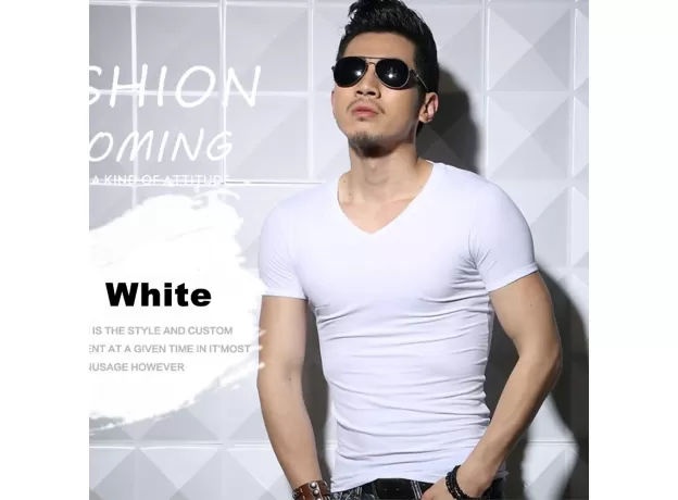 LYCRA MEN'S T SHIRT SHORT SLEEVE T-SHIRT O-NECK SLIM SOLID COLOR HALF SLEEVED TEE SHIRT