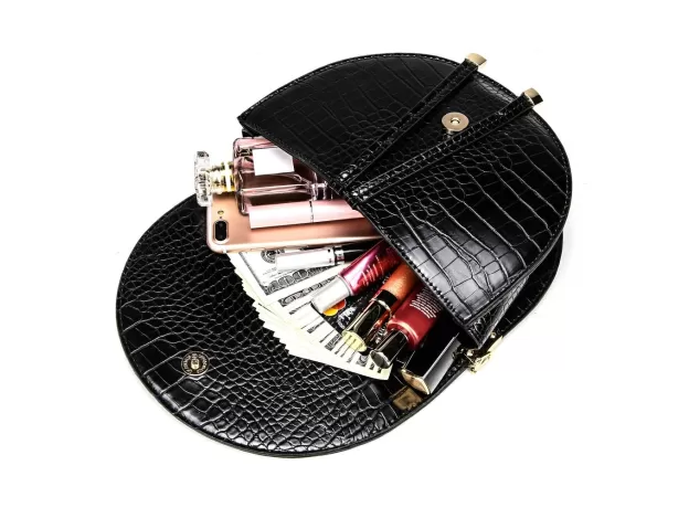 CROSSBODY BAGS FOR WOMEN HALF ROUND MESSENGER BAG PU LEATHER LUXURY HANDBAGS LADY BAGS