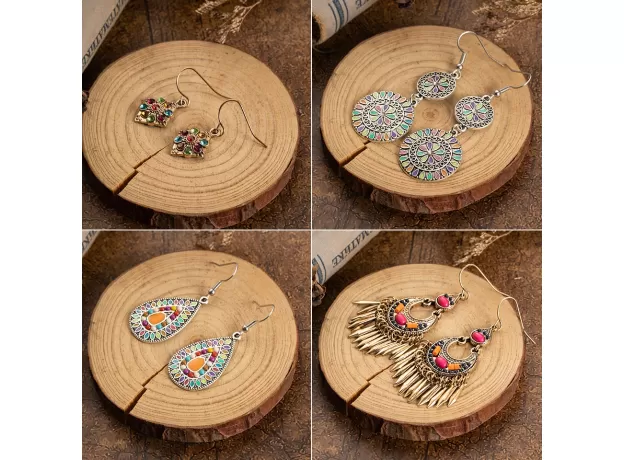 MULTIPLE VINTAGE BOHO ETHNIC DANGLE DROP EARRINGS FOR WOMEN FEMALE FASHION