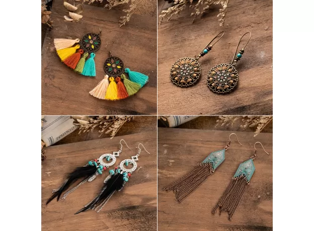 MULTIPLE VINTAGE BOHO ETHNIC DANGLE DROP EARRINGS FOR WOMEN FEMALE FASHION