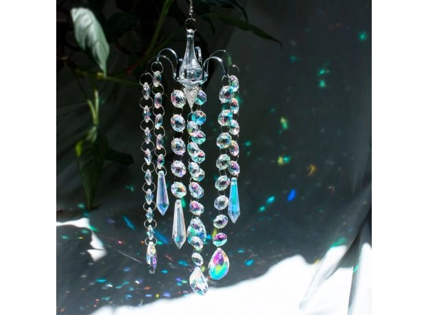 CRYSTAL PRISMS HANGING SUNCATCHER RAINBOW CHASER WINDOW CURTAINS PENDANT HOME DECOR GIFTS