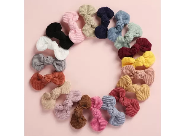 3PCS HAIRPINS BABY GIRLS CORDUROY HANDTIE HAIR BARRETTES PRINCESS GIRL'S FABRIC HAIR WEAR