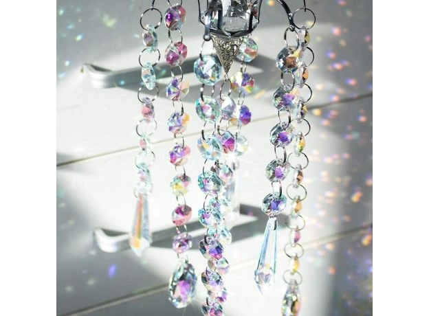 CRYSTAL PRISMS HANGING SUNCATCHER RAINBOW CHASER WINDOW CURTAINS PENDANT HOME DECOR GIFTS