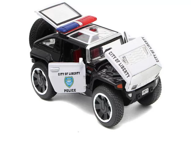 1/32 SCALE HUMMER POLICE DIECAST VEHICLES MODEL CARS TOYS WITH OPENABLE DOORS PULL BACK