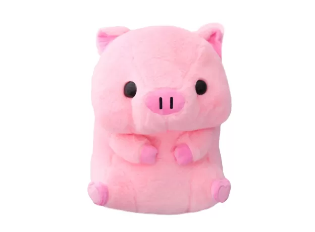 PINK SITTING PIG BIG HEAD PIGGY STUFFED DOLL HUGGABLE ANIMAL PLUSH TOY