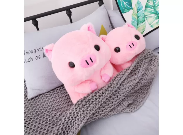 PINK SITTING PIG BIG HEAD PIGGY STUFFED DOLL HUGGABLE ANIMAL PLUSH TOY