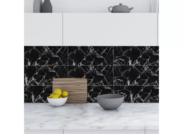 WALL DECOR STICKER KITCHEN NATURAL MARBLE EFFECT  CRYSTAL PVC FILM TILE STICKERS