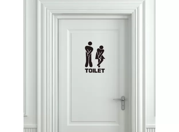 TOILET SEAT ENTRANCE SIGN WALL STICKER VINYL ART REMOVABLE BATHROOM DECALS DECOR