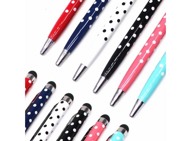 Pure Color Wave Point Ballpoint Pens Stationery Ballpen Stylus Pen Touch Pen Oily Black Refill Ball Point Pen