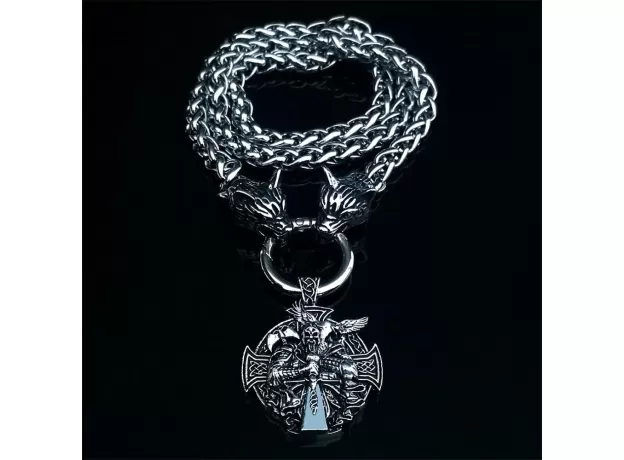 PENDANT NECKLACE STAINLESS STEEL WOLF HEAD CHAIN DOMINEERING MEN NECKLACE JEWELRY